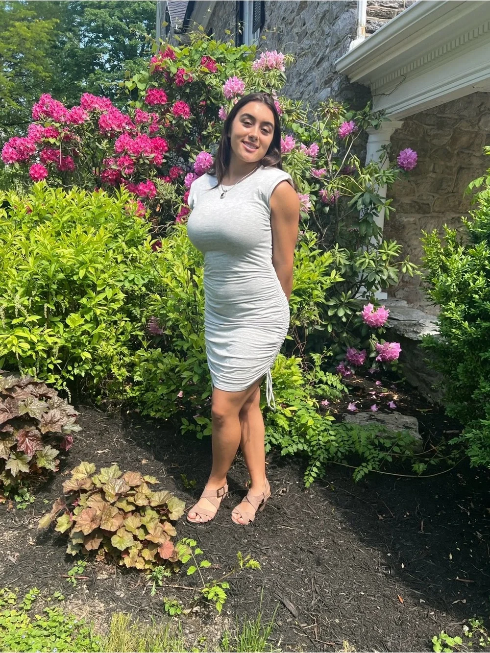 Express Ruched Dress - Picture 1 of 7